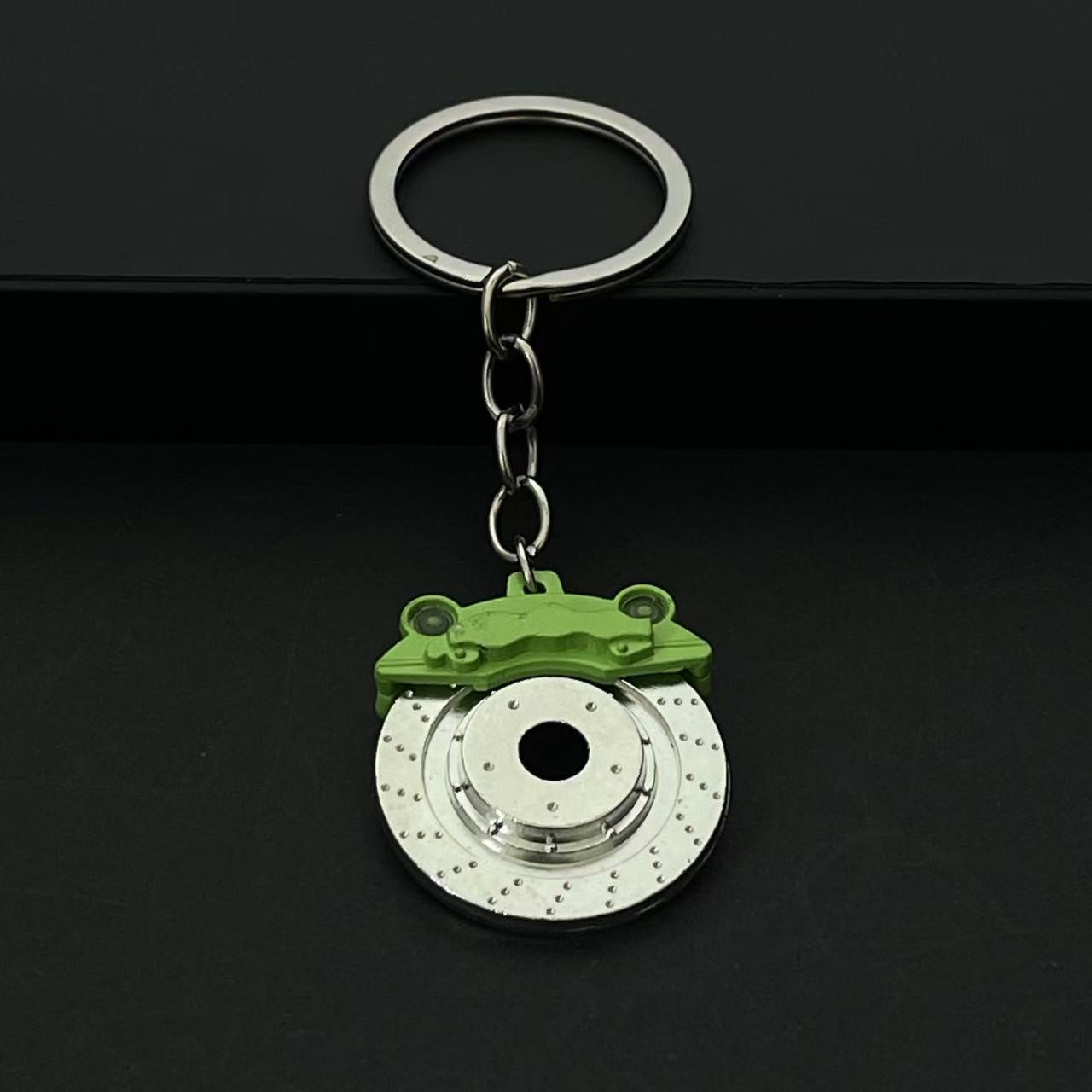 Creative Gift Brake Disc Wheel Hub Caliper Metal Keychain Car Modification Waist-Hanging Key Ring Chain Pendant with Engraving