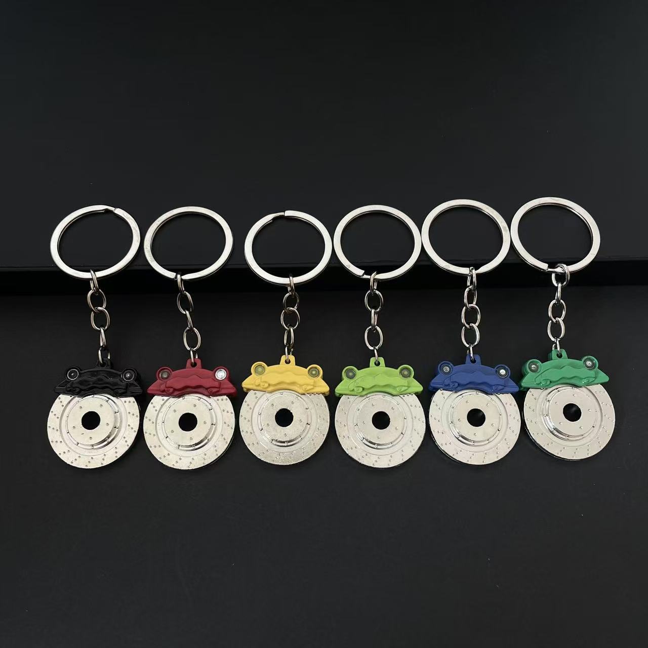 Creative Gift Brake Disc Wheel Hub Caliper Metal Keychain Car Modification Waist-Hanging Key Ring Chain Pendant with Engraving