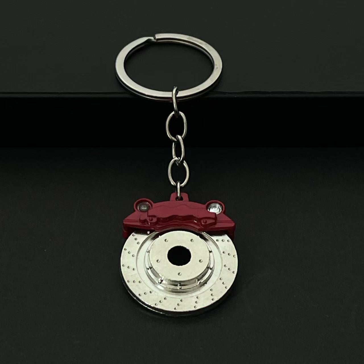 Creative Gift Brake Disc Wheel Hub Caliper Metal Keychain Car Modification Waist-Hanging Key Ring Chain Pendant with Engraving
