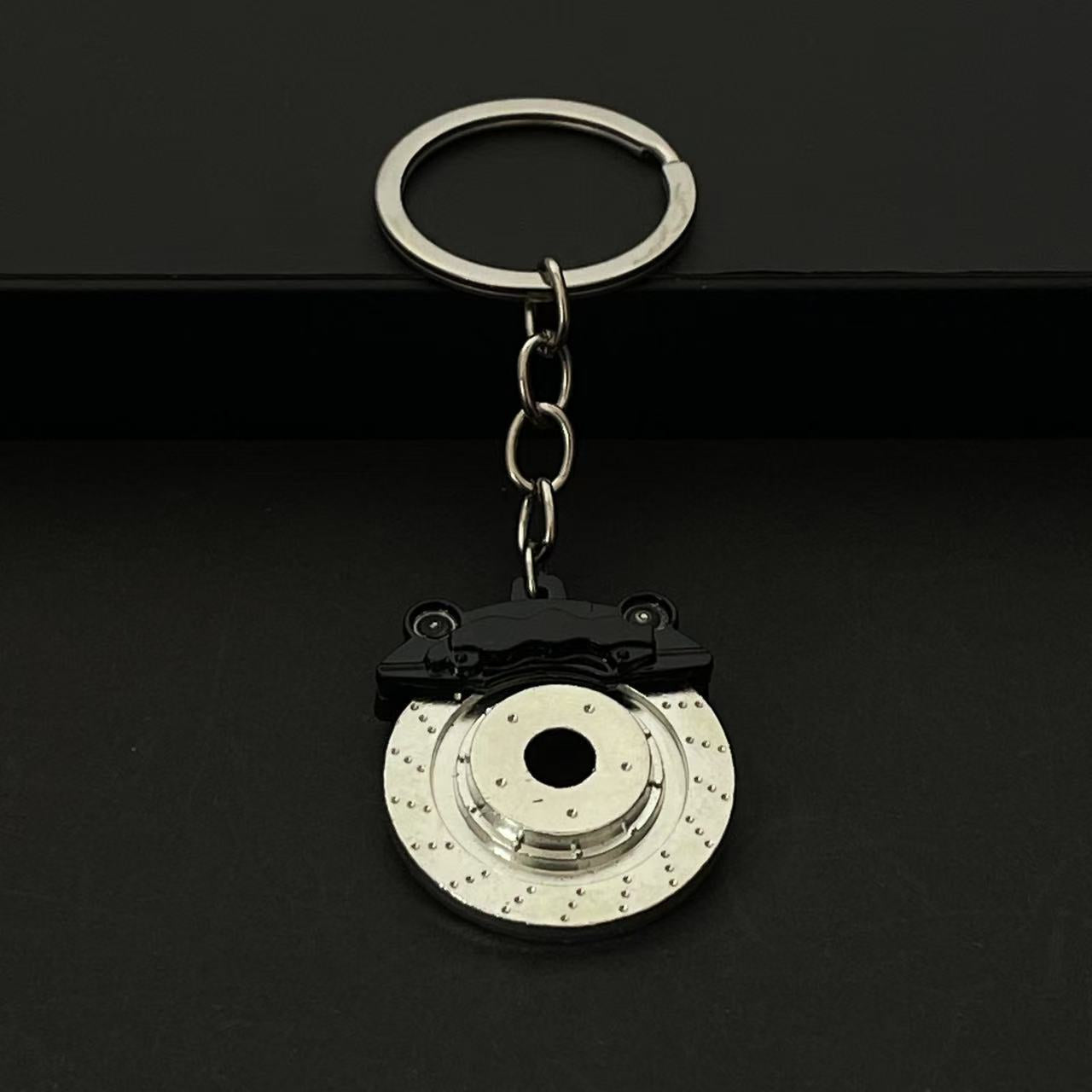 Creative Gift Brake Disc Wheel Hub Caliper Metal Keychain Car Modification Waist-Hanging Key Ring Chain Pendant with Engraving
