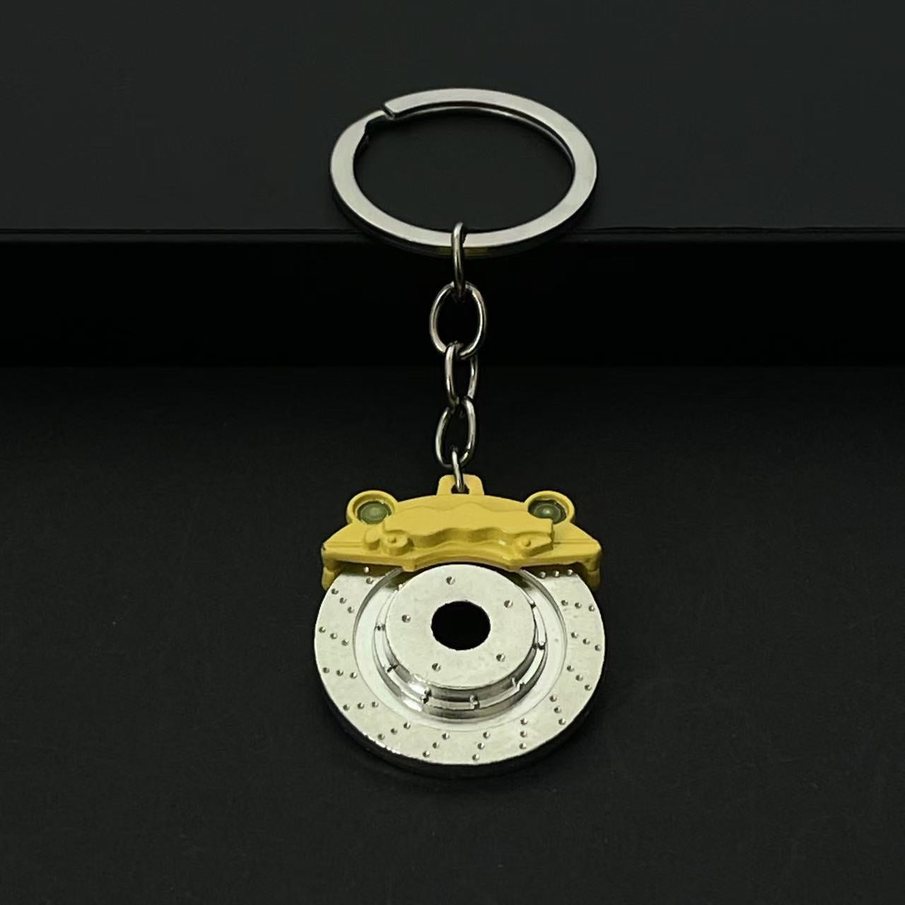 Creative Gift Brake Disc Wheel Hub Caliper Metal Keychain Car Modification Waist-Hanging Key Ring Chain Pendant with Engraving